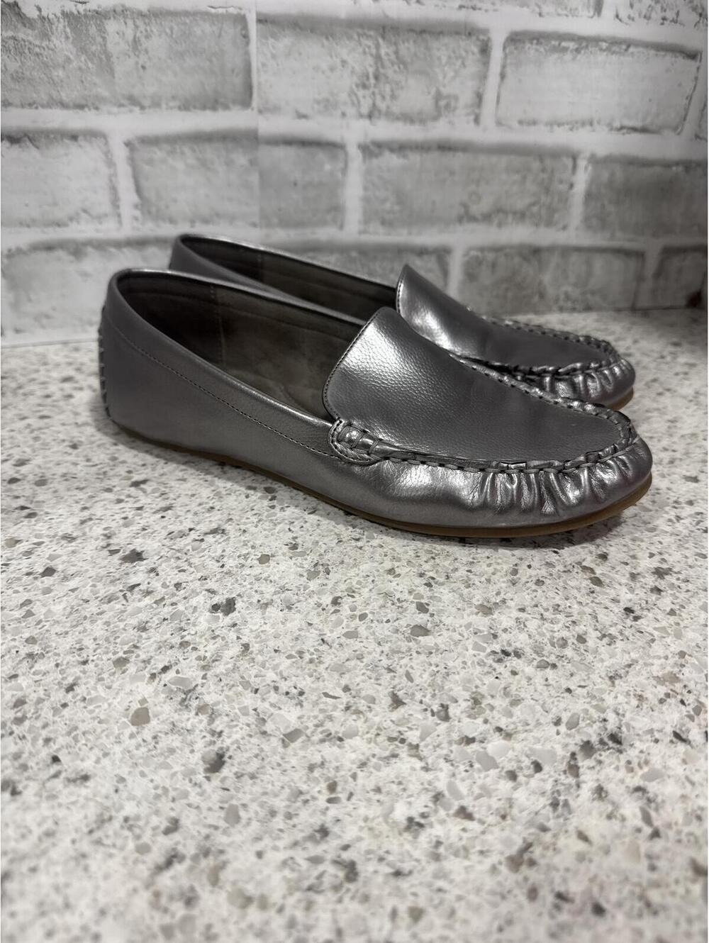 Aerosols Metallic Silver Slip-On Loafers, 7W